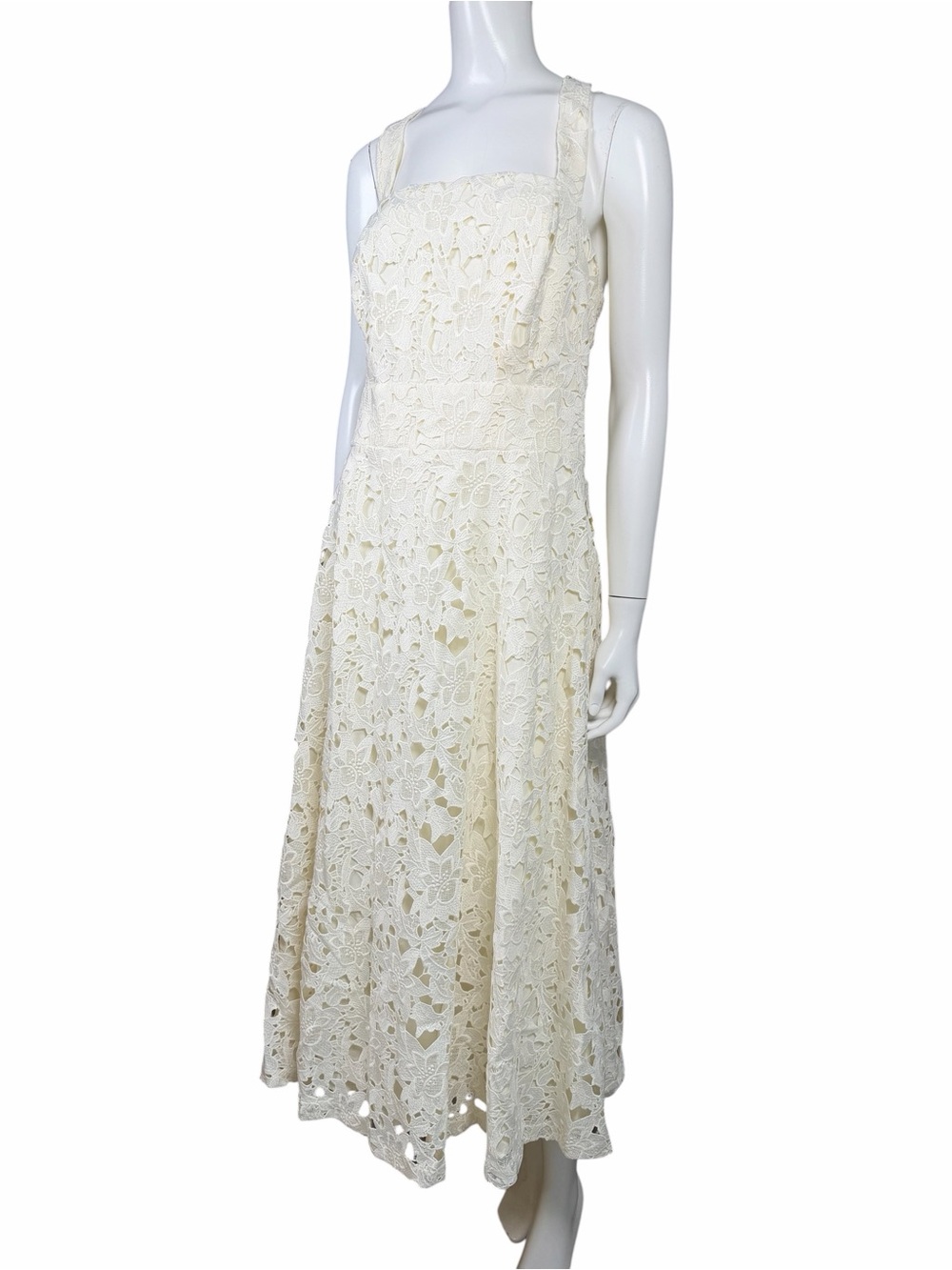 Prabal Gurung for JCPenney Ivory Lace Midi Dress NWT Plus Size 22W Floral Cutout - Picture 6 of 16